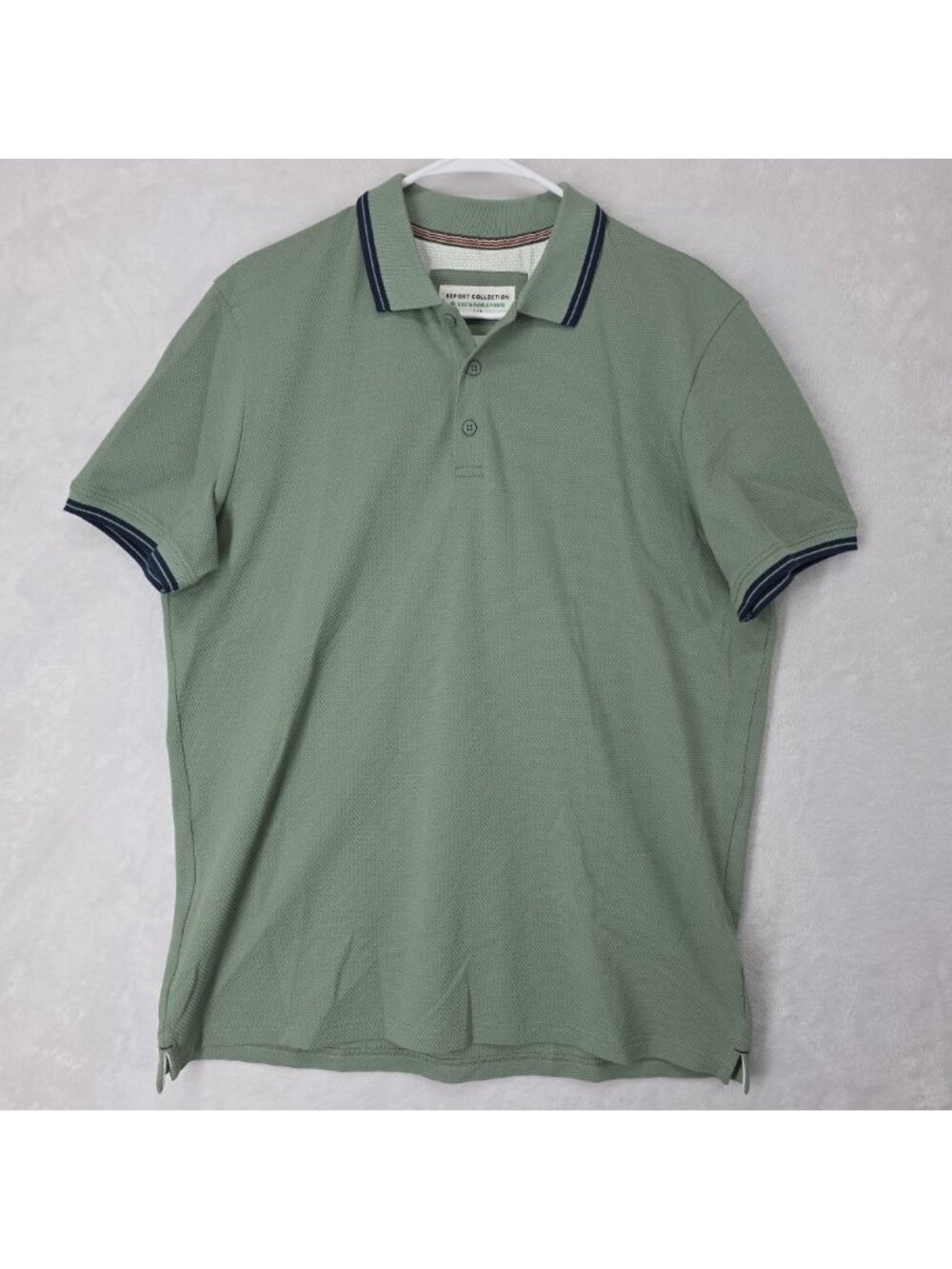 Report Collection Men's Short Sleeve Golf Polo Shirt Sz LG Green Sustainable